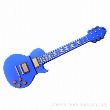 Guitar USB Flash Drive, Made of PVC Casing Material, Microsoft's Windows USB, CE/RoHS Mark